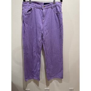 Womens Noisy May high waist straight leg jeans in purple size 32